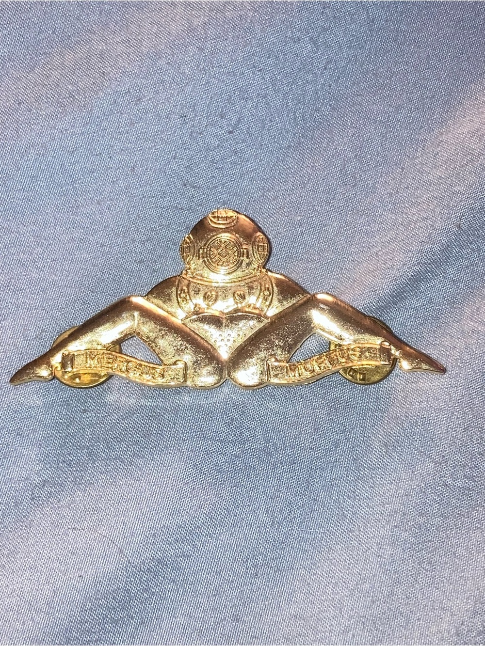 Vintage Divers Decorative Brooch - Gold Tone Color